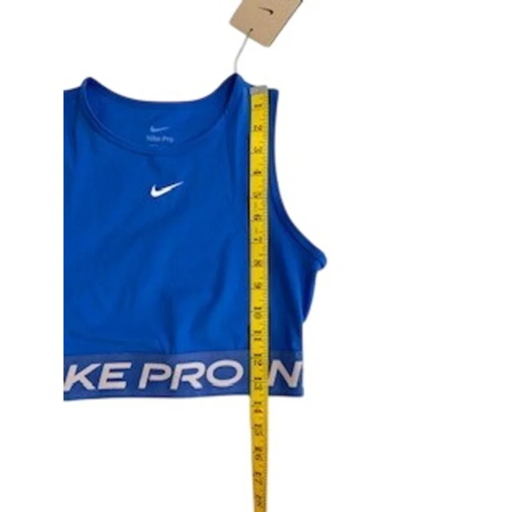 Nike Pro Dri-FIT Womens XS Blue Cropped Tank Top Training FZ3615-407 NWT